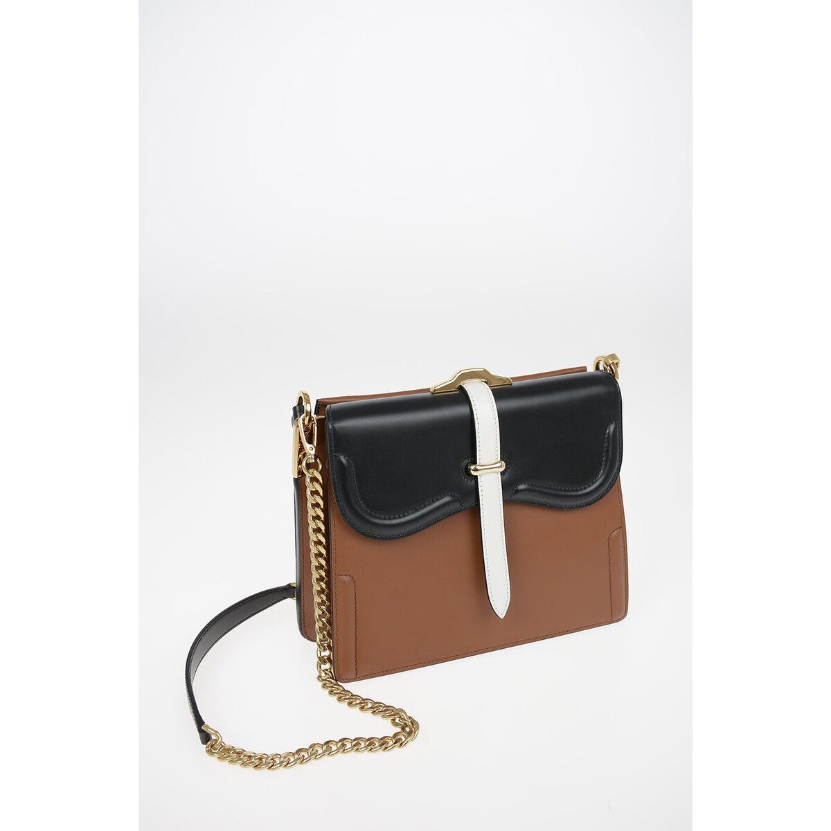 PRADA/プラダ Brown レディース Leather Top Handle CITY Bag with Removable Shoulder Chain dk