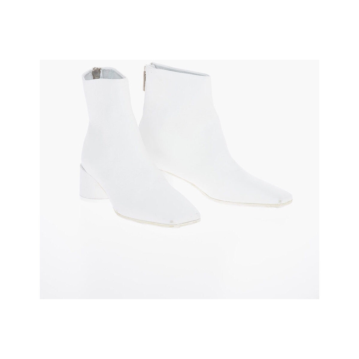 MAISON MARGIELA/メゾン マルジェラ White レディース MM6 5cm Paint Splatter Ankle Boots with Zip Closure dk
