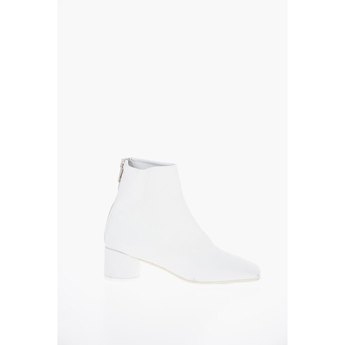 MAISON MARGIELA/メゾン マルジェラ White レディース MM6 5cm Paint Splatter Ankle Boots with Zip Closure dk