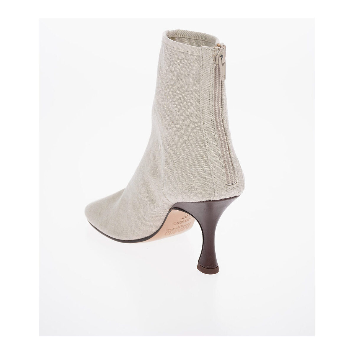 MAISON MARGIELA/メゾン マルジェラ Beige レディース MM6 10cm Fabric Ankle Boots with Zip Closure dk