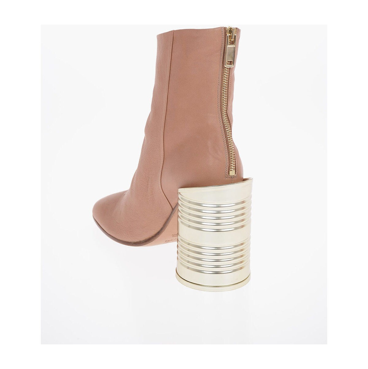 MAISON MARGIELA/メゾン マルジェラ Brown レディース MM6 11cm Tin Can Heel Buffeted Leather Ankle Boot dk