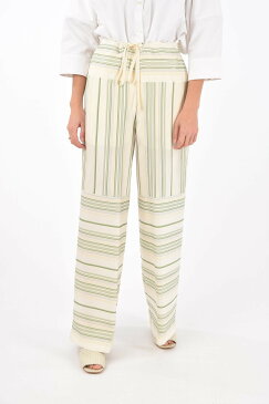 JIL SANDER ジルサンダー Green パンツ JPPP310381 WP284317 133 レディース SILK STRIPED PYJAMAS PALAZZO PANTS 【関税・送料無料】【ラッピング無料】 dk