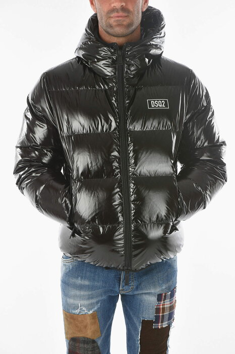 DSQUARED2 ディースクエアード Black ジャケット S74AM1201 S54056 900 メンズ SOLID COLOR HOODED DOWN JACKET 【関税・送料無料】【ラッピング無料】 dk