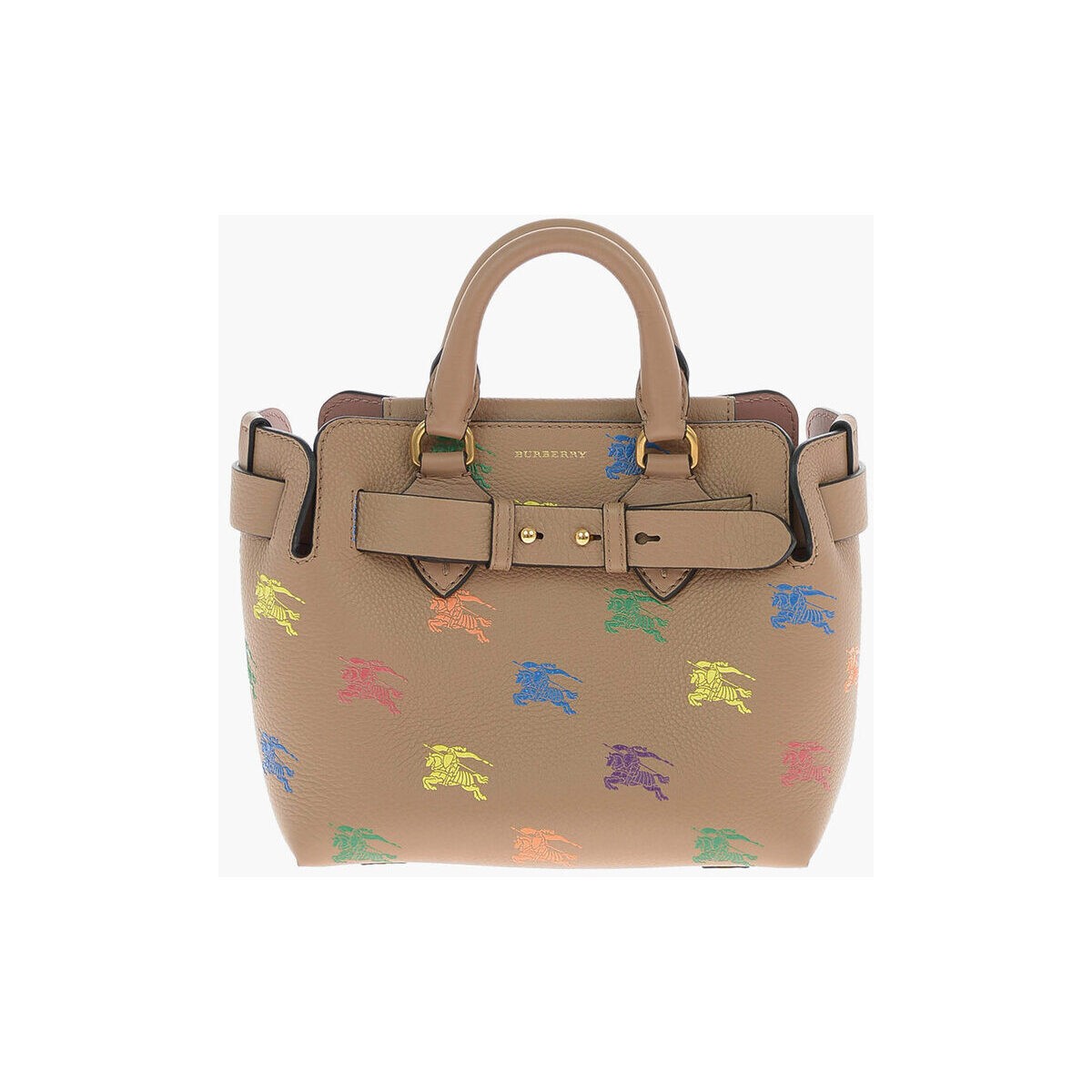 BURBERRY バーバリー Brown バッグ レディース HORSE RAINBOW Printed Leather BABY BELT Tote Bag 【関税・送料無料】【ラッピング無料】 dk