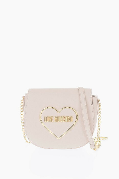 MOSCHINO モスキーノ Beige バッグ JC4145PP1FLR0110 レディース LOVE TEXTURED FAUX LEATHER SADDLE BAG WITH EMBOSSED LOGO 【関税・送料無料】【ラッピング無料】 dk