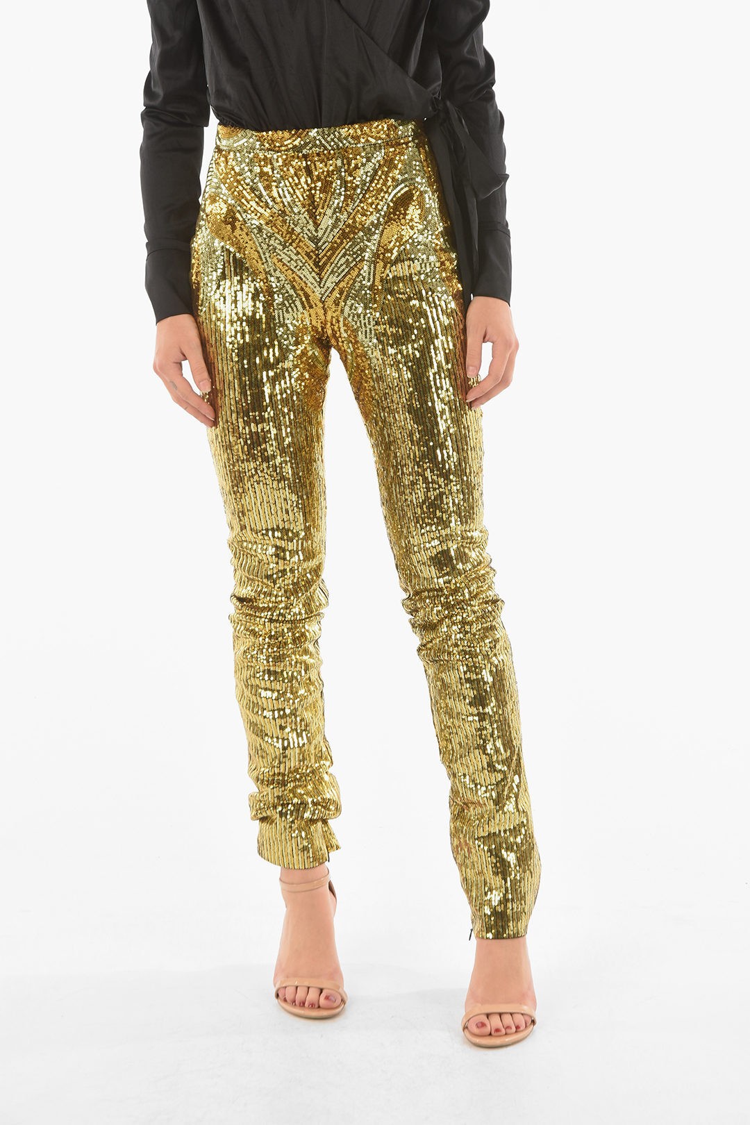 【本日5の付く日ポイント4倍!】 PHILIPP PLEIN フィリッププレイン パンツ S19C WRT0629 PTE003N 94 レディース COUTURE ZIPPED ANKLE ELEGANT SEQUINED PANTS 【関税・送料無料】【ラッピング無料】 dk