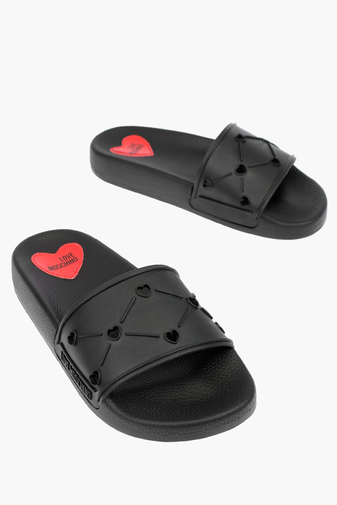 ⥹ MOSCHINO եåȥ塼 եåȥ塼 ǥ Flat Shoes LOVE RUBBER SLIDES J...