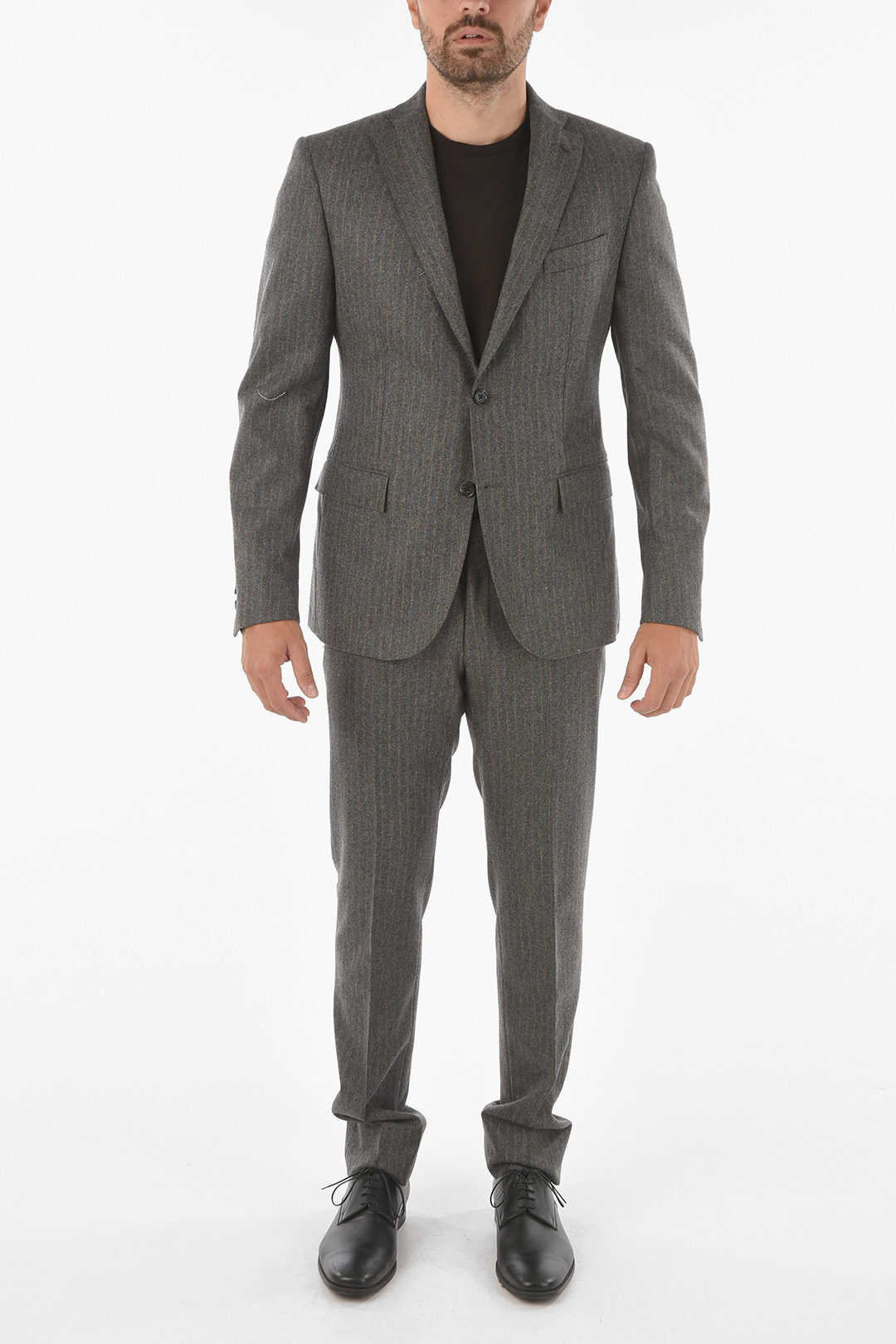 【土日限定クーポン配布中！】 CORNELIANI コルネリアーニ スーツ 867Z29 0867306 014 メンズ CC COLLECTION CHALKSTRIPED VIRGIN WOOL SUIT WITH ICONIC BEET 【関税・送料無料】【ラッピング無料】 dk