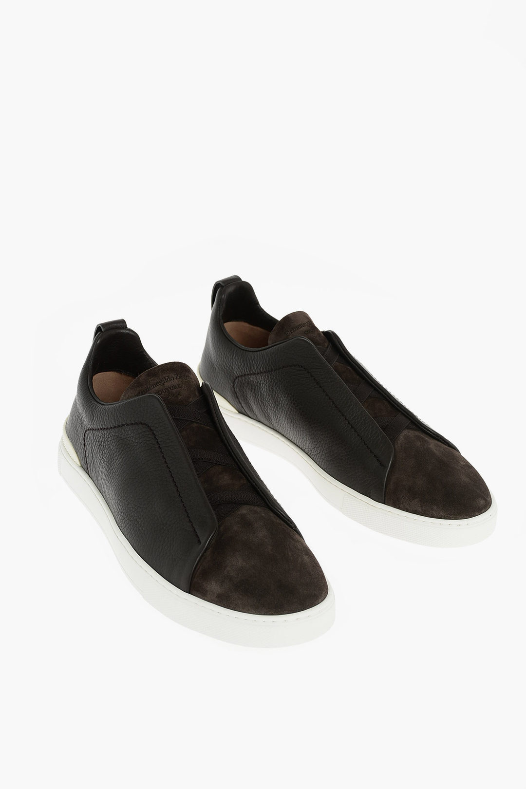 ZEGNA ˥ ˡ A4667X LHRHS 202  COUTURE XXX SUEDE AND TEXTURED LEATHER SNEAKERS ڴǡ̵ۡڥåԥ̵ dk