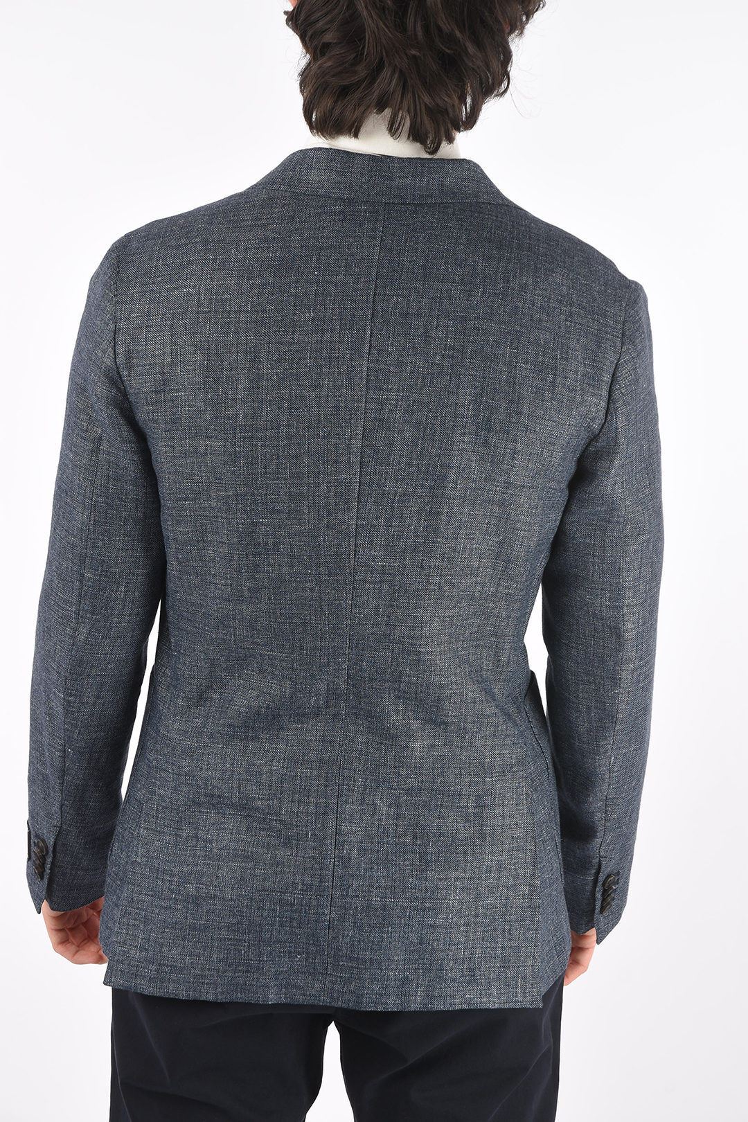 【特価最新品】 ERMENEGILDO ZEGNA エルメネジルド ゼニア Blue ジャケット 1DNMG0 950761 8 メンズ ZZEGNA FLAX AND WOOL SIDE VENTS NOTCH LAPEL 2-BUTTON BLAZER dk:BRANDSHOP・クラージュ店 低価超歓迎