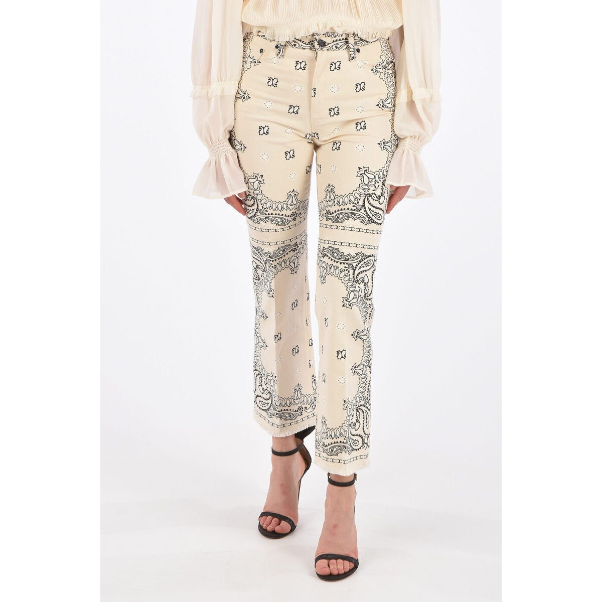 TORY BURCH/トリー バーチ White レディース High Waist Boot Cut Jeans dk