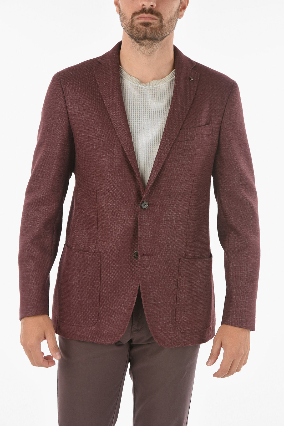 【土日限定クーポン配布中！】 CORNELIANI コルネリアーニ ジャケット 90XR47 9983030 040 メンズ CC COLLECTION BASKET WEAVE PATTERNED RIGHT BLAZER WITH ICONI 【関税・送料無料】【ラッピング無料】 dk