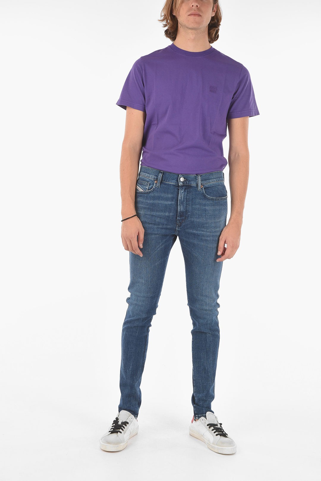 【人気SALE低価】 DIESEL ディーゼル Blue デニム A00684 009ZX 01 メンズ 14CM SKINNY FIT D-ISTORT JEANS L.32 dk:BRANDSHOP・クラージュ店 特価HOT