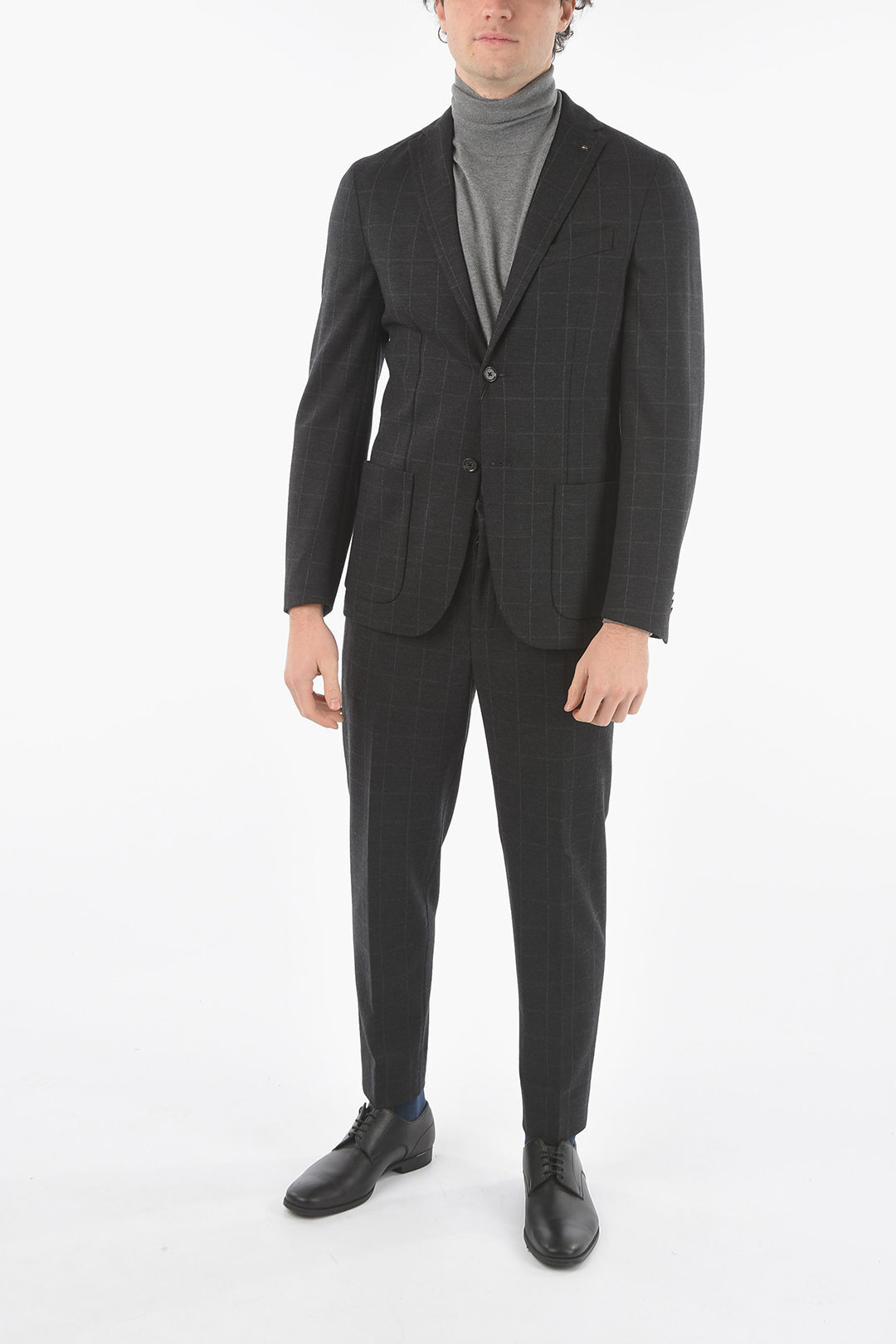 【土日限定クーポン配布中！】 CORNELIANI コルネリアーニ スーツ 86NZ28 0867800 013 メンズ CC COLLECTION GRAPH-CHECKERED RESET 2-PIECE SUIT WITH BEETLE 【関税・送料無料】【ラッピング無料】 dk