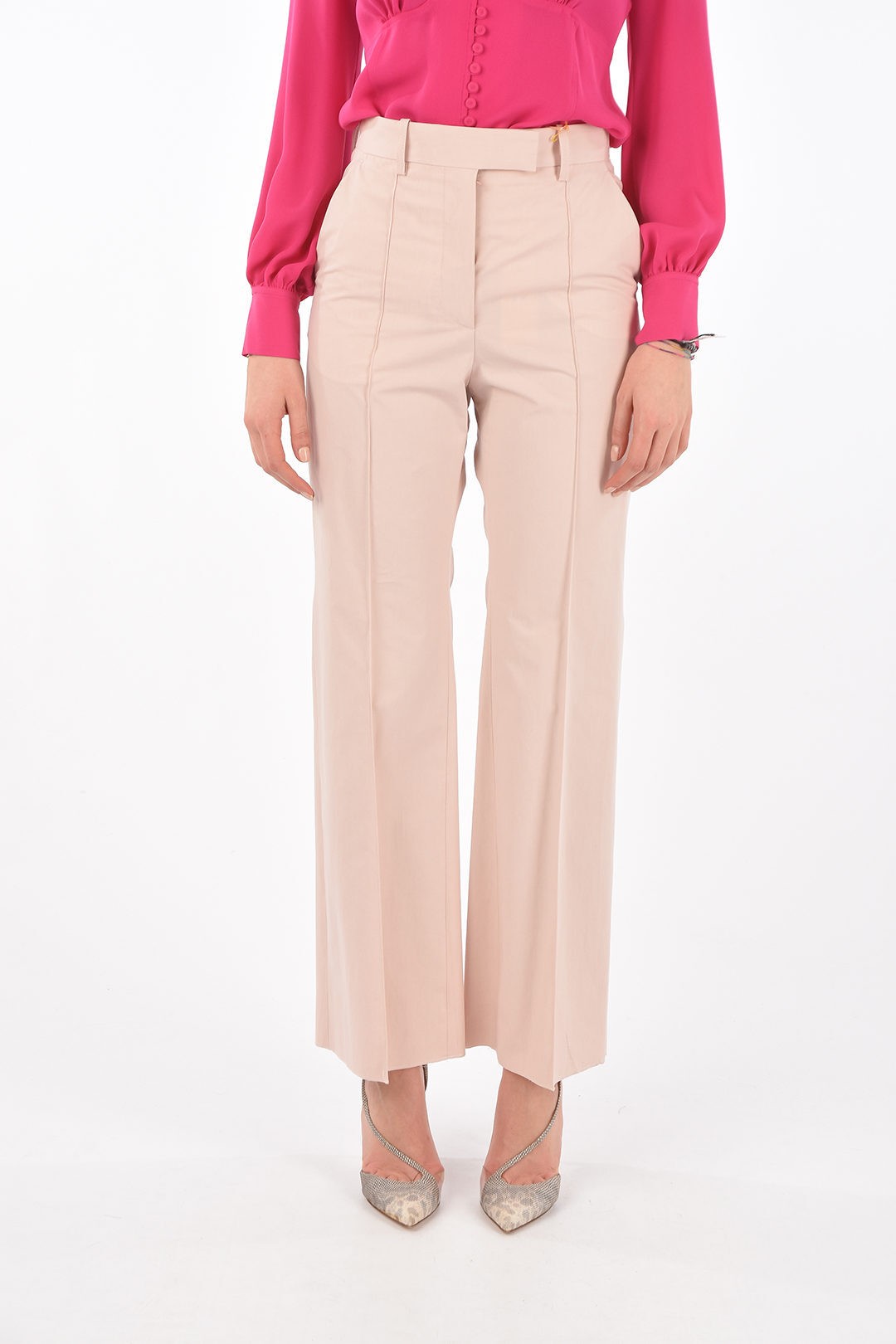 ѡ֥ SUPER BLOND ܥ ѥ ǥ Trousers FRONT PLEATED FLARED COTTO...