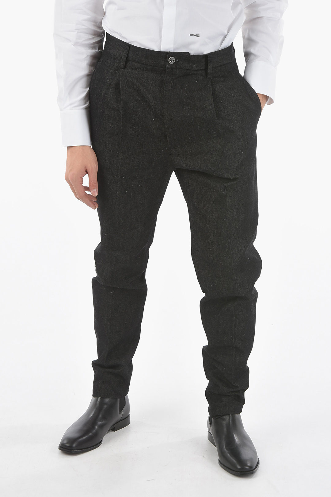 【土日限定クーポン配布中！】 DSQUARED2 ディースクエアード パンツ S74KB0636 S30737 900 メンズ SINGLE-PLEAT AVIATOR FIT PANTS 【関税・送料無料】【ラッピング無料】 dk