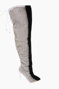 PHILIPP PLEIN フィリッププレイン ブーツ P18S WSE0146 PLE075N 0102 レディース 12CM LEATHER STUDDED FASHION SHOW OVER THE KNEE BOOTS 【関税・送料無料】【ラッピング無料】 dk