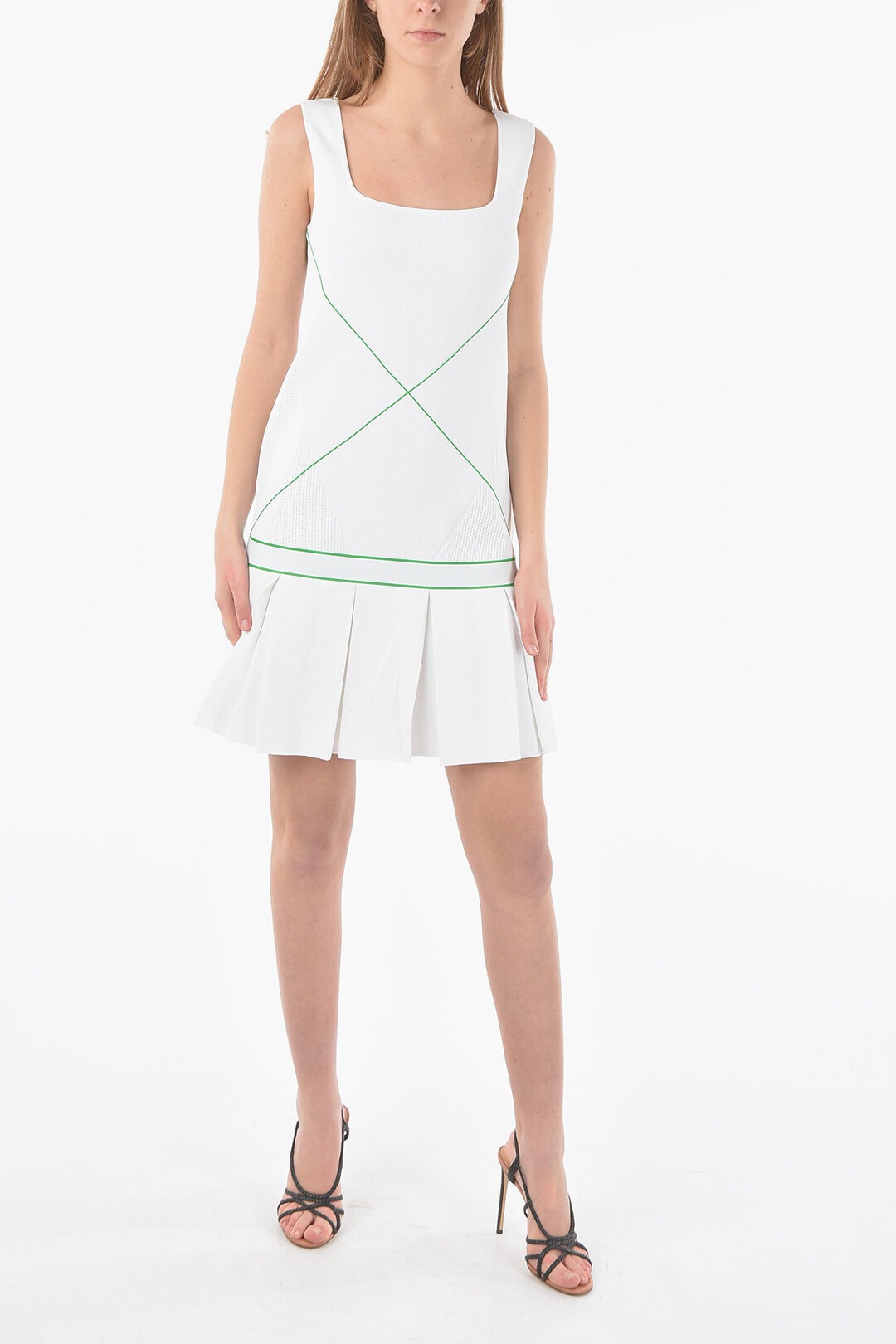 ボッテガ ヴェネタ BOTTEGA VENETA ワンピース ドレス レディース Dresses SQUARE NECKLINE MINI TENNIS DRESS 698085 V1XG0 9000 関税 送料無料 ラッピング無料 2020SS dk(4)