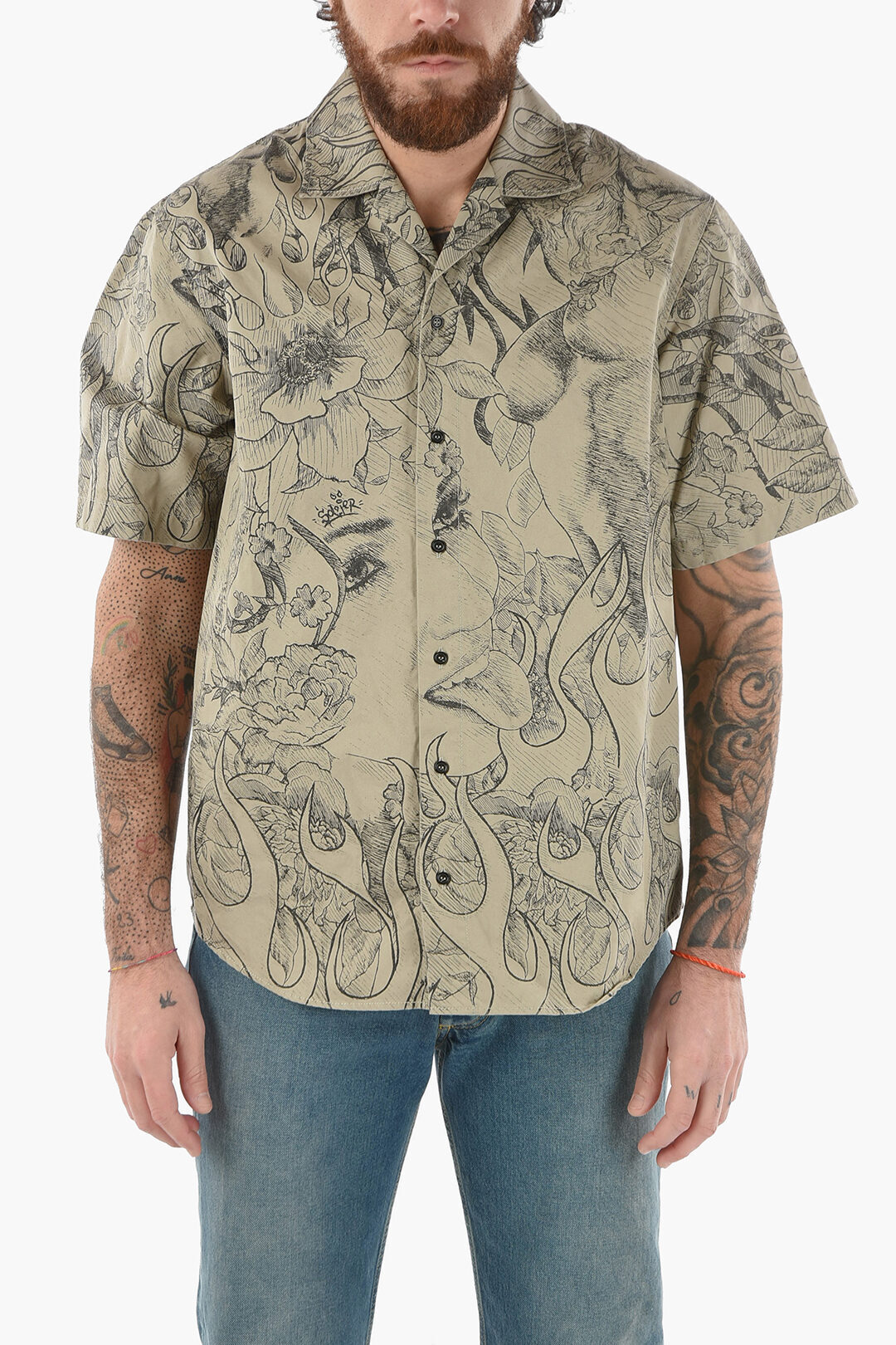 ݥȺ4!! ǥ DSQUARED2   Shirts SHORT-SLEEVE SHIRT W...