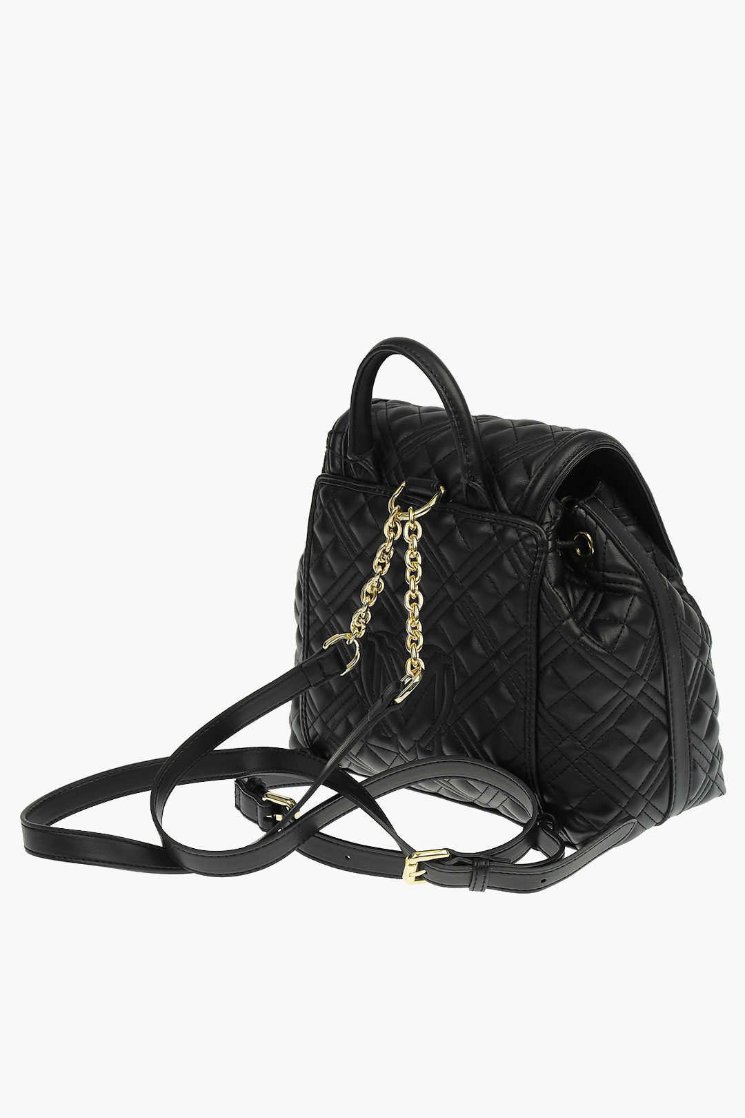 MOSCHINO モスキーノ Black バックパック JC4009PP1CLA0000 レディース LOVE FAUX LEATHER NEW SHINY QUILTED BACKPACK 【関税・送料無料】【ラッピング無料】 dk