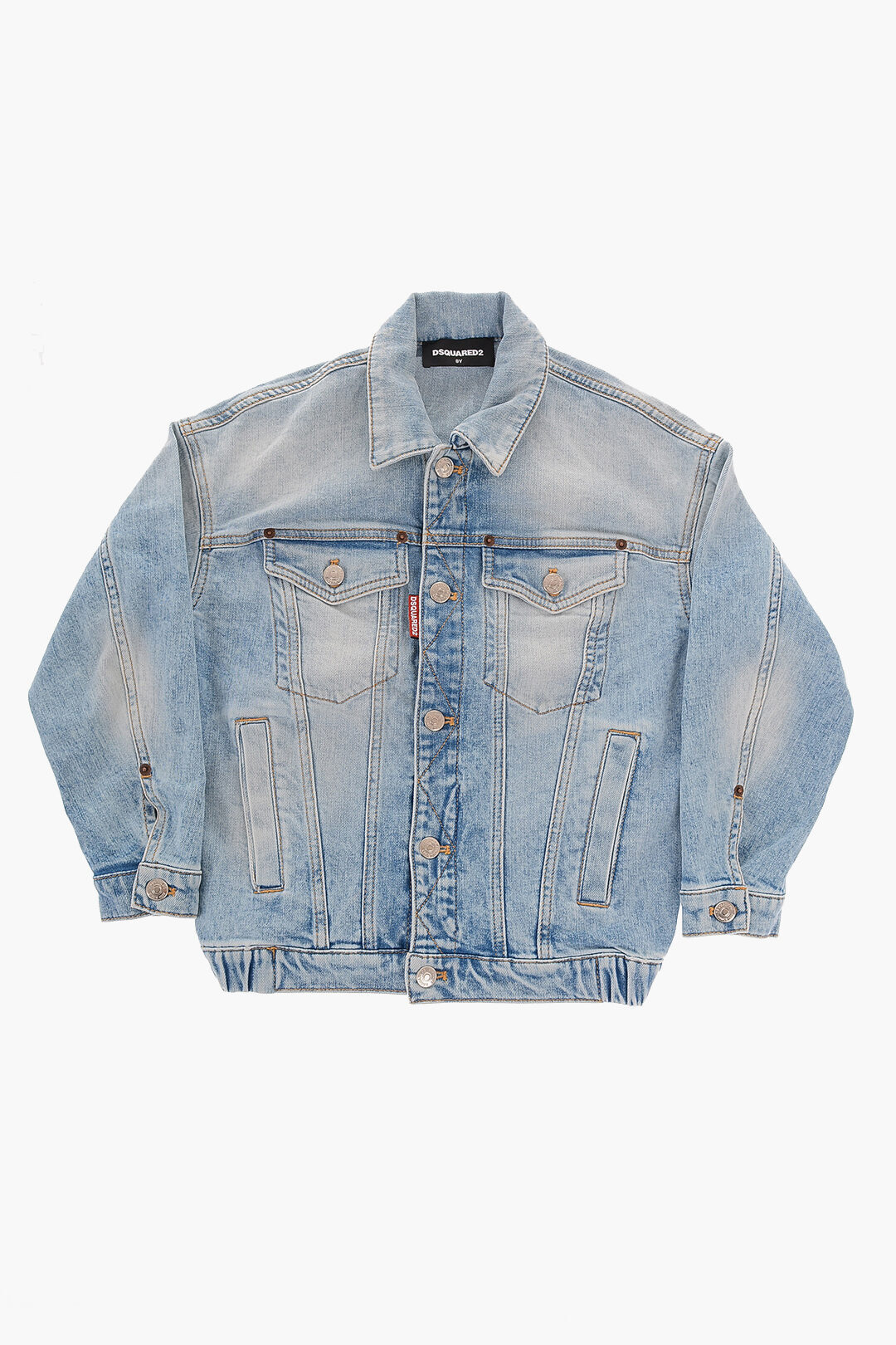 DSQUARED2 ディースクエアード ジャケット DQ0733 D009V DQ01 ガールズ DENIM JACKET WITH SILVER AND ..