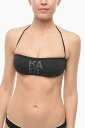 カール ラガーフェルド KARL LAGERFELD 水着 スイムウェア レディース Swimwear SOLID COLOR BANDEAU BIKINI TOP WITH TONE ON TONE STRIPED DET KL22WTP17 BLACK 関税 送料無料 ラッピング無料 2020SS dk