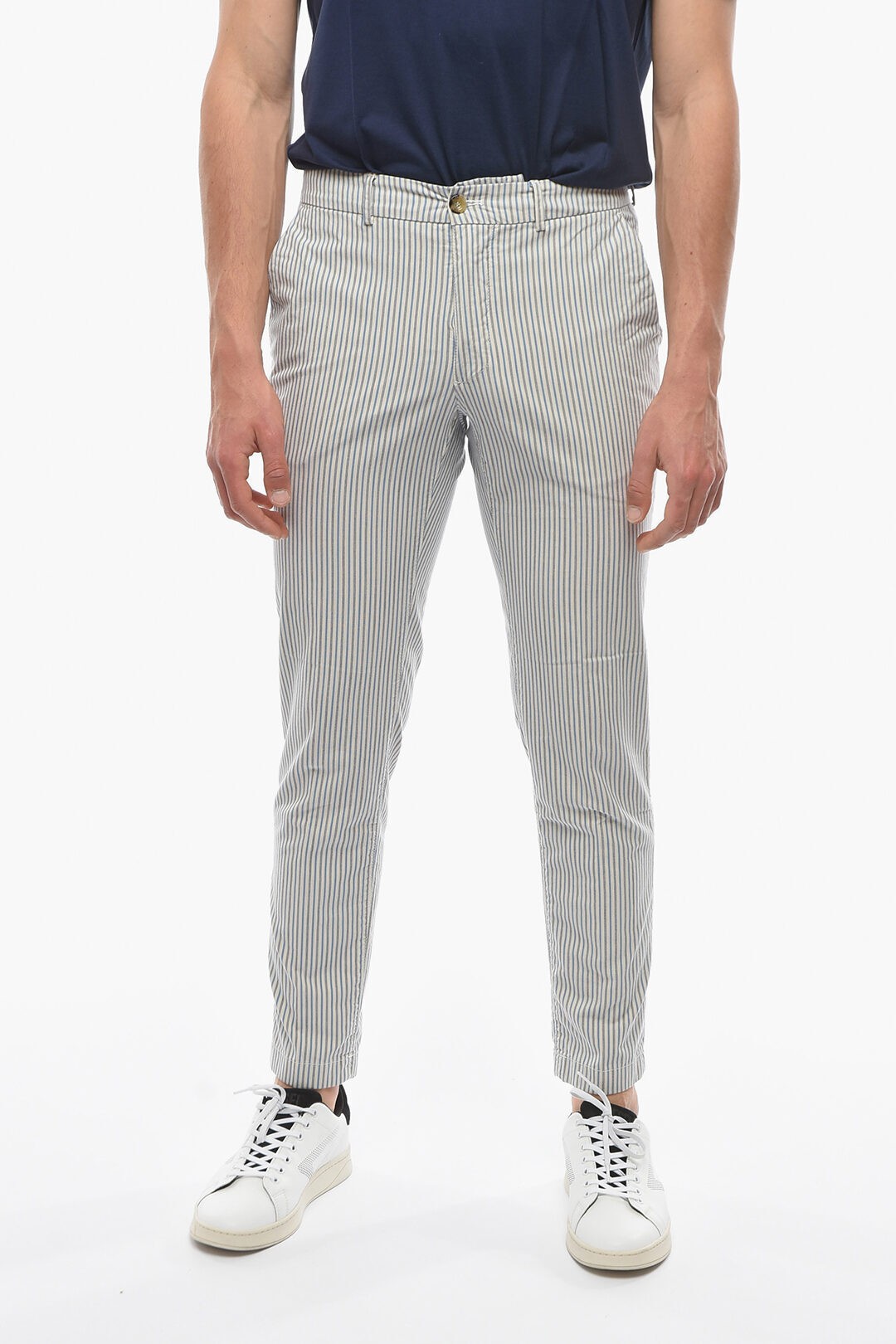 【土日限定クーポン配布中！】 CRUNA クルーナ パンツ S.NEWTOWN.L.516OFF WHITE メンズ AWNING STRIPED SLIM FIT NEWTOWN CHINO PANTS 【関税・送料無料】【ラッピング無料】 dk