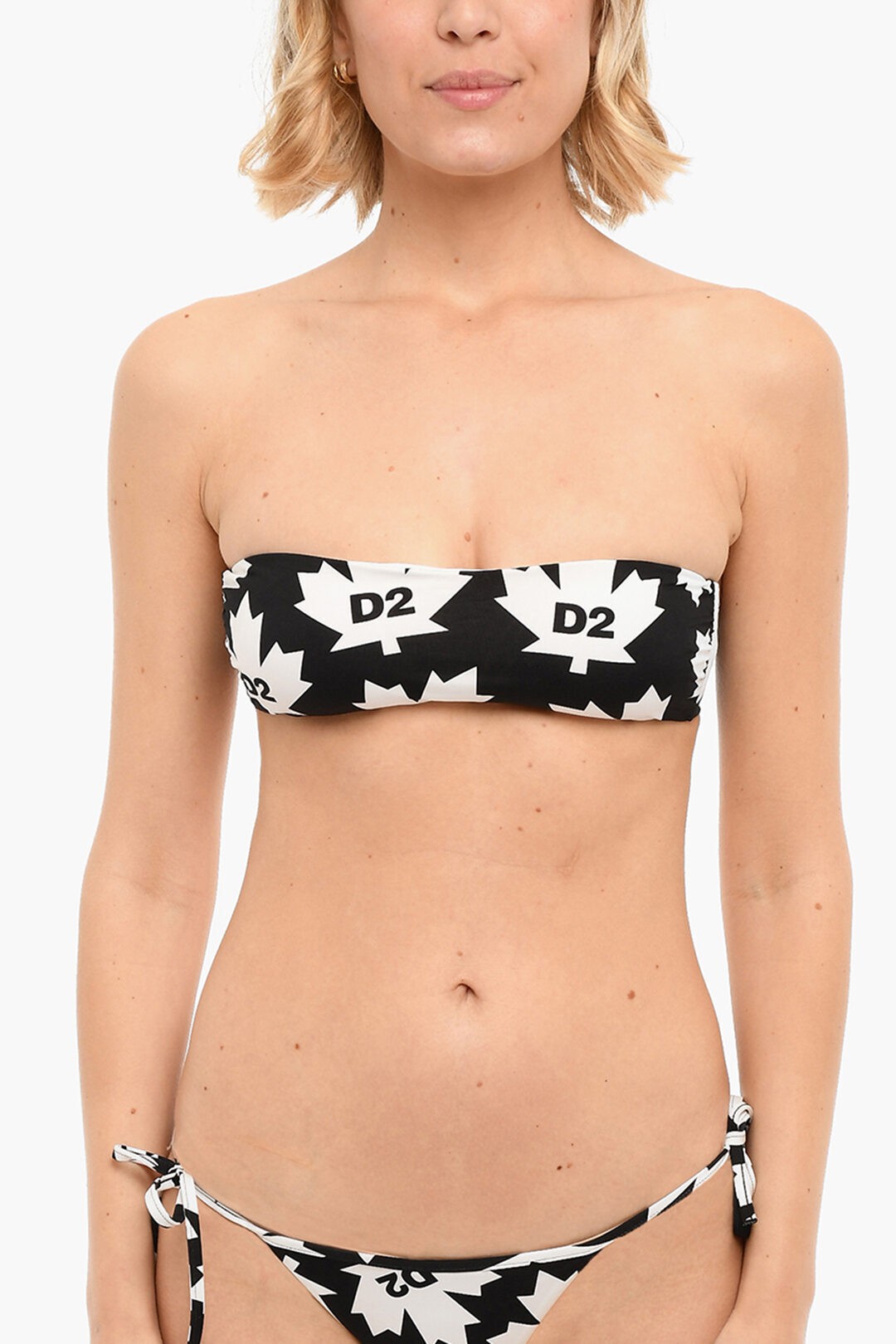 【本日5の付く日ポイント4倍!】 DSQUARED2 ディースクエアード スイムウェア D6BY73120 0 010 レディース BIKINI BANDEAU BRA WITH MONOGRAM PRINT 【関税・送料無料】【ラッピング無料】 dk