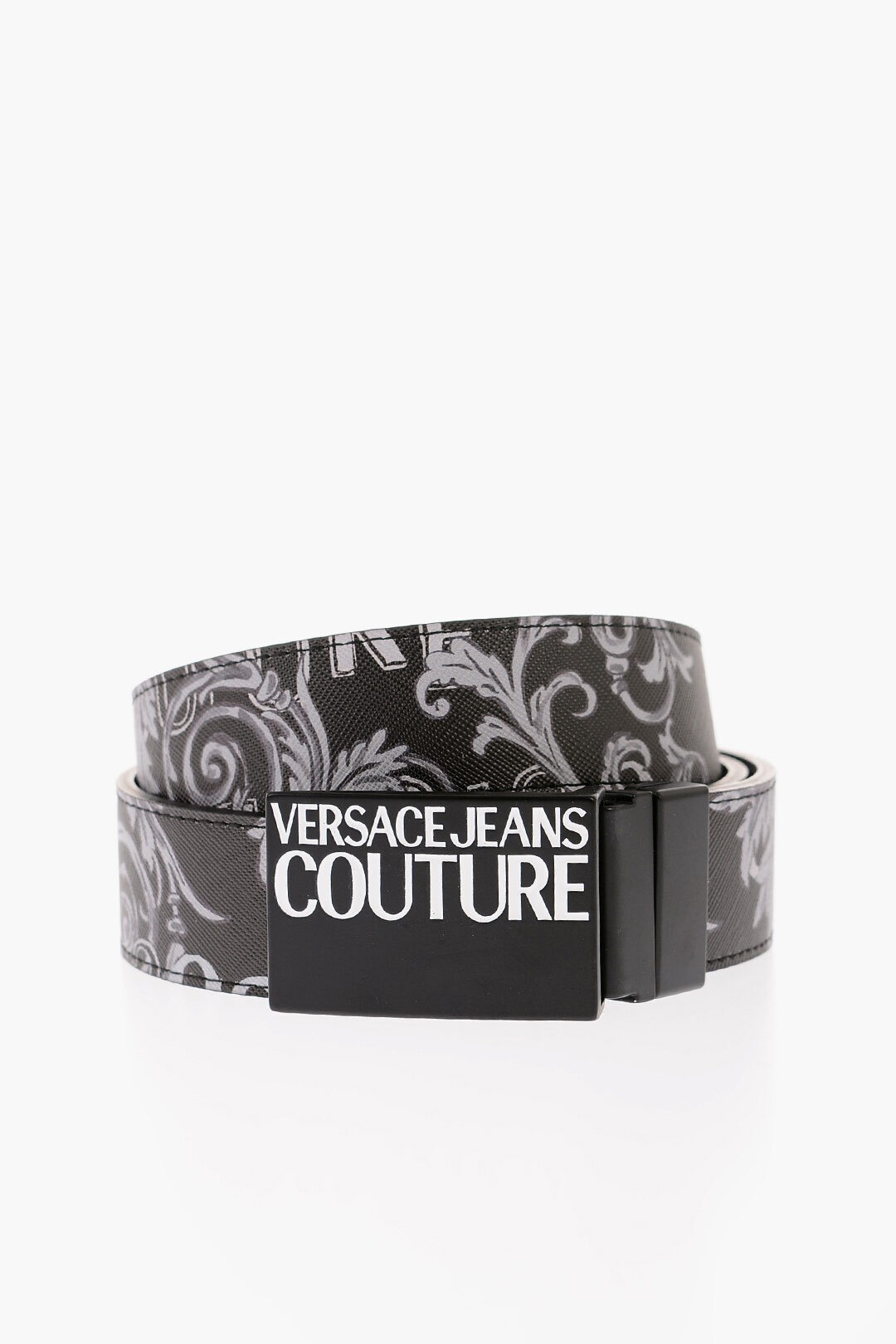 ヴェルサーチェ ビジネスベルト メンズ VERSACE ヴェルサーチ ベルト 74YA6F32 ZS688 PV3 メンズ JEANS COUTURE ALL-OVER BAROQUE MOTIF AND LOGO BELT 35MM 【関税・送料無料】【ラッピング無料】 dk