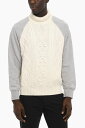 NEIL BARRETT ニール バレット ニットウェア PBMA051 T607C 1887 メンズ CABLE KNIT DOUBLE FABRIC HYBRID TURTLENECK SWEATER 【関税 送料無料】【ラッピング無料】 dk