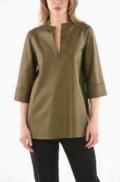 【15,000円以上1,000円OFF!!】 MILA SCHON ミラ ショーン シャツ G1W10R110STE20025650 レディース SILK V NECK BLOUSE 【関税・送料無料】【ラッピング無料】 dk