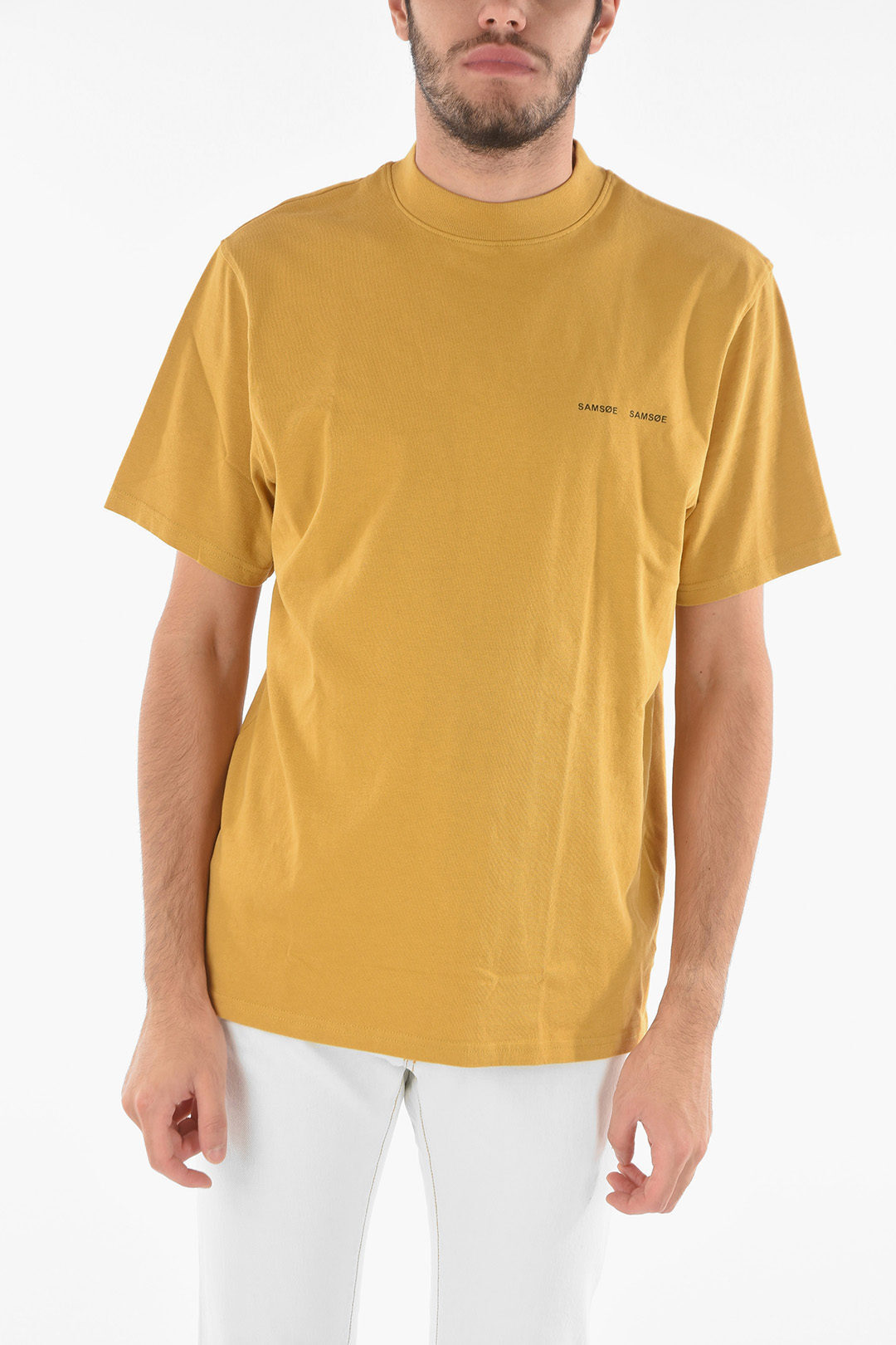  SAMSOE SAMSOE サムソサムソ トップス M20300010 6024 MUSTARD GOLD メンズ COTTON NORSBRO CREW-NECK T-SHIRT  dk