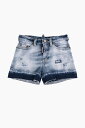 ディースクエアード DSQUARED2 レギュラーフィットジーンズ デニム ガールズ Regular fit jeans VINTAGE EFFECT STRETCH DENIM SHORTS DQ0787 D009S DQ01 関税 送料無料 ラッピング無料 2020SS dk