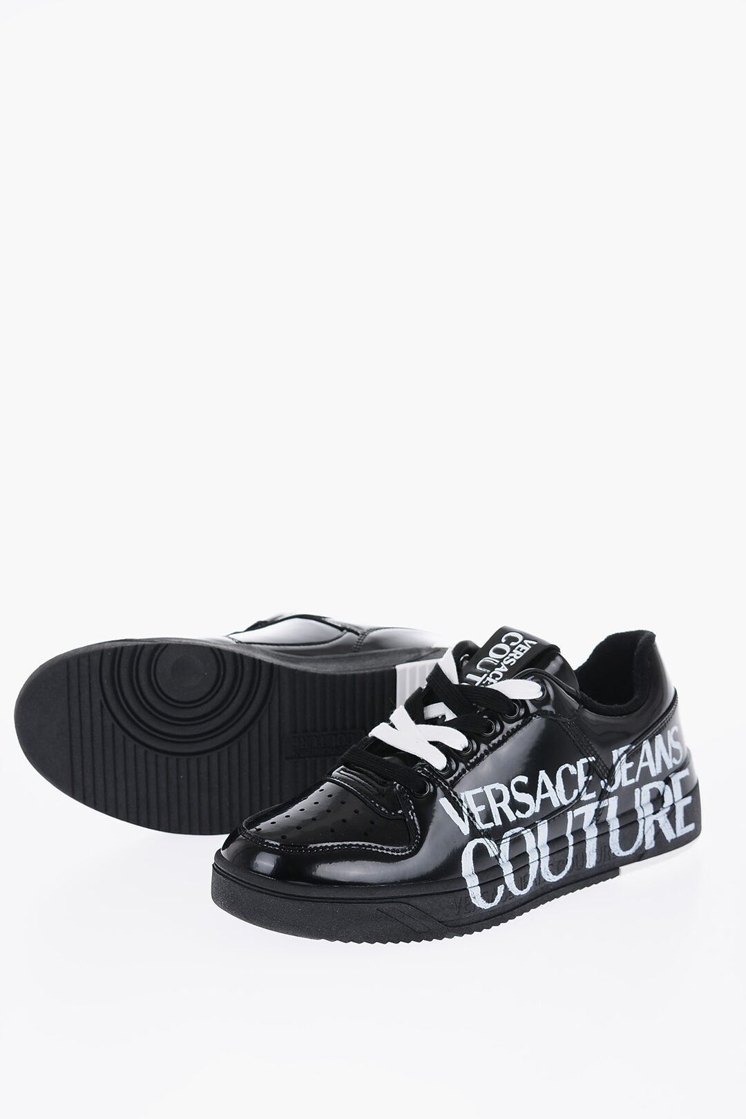 ꥯݥ桪 VERSACE 륵 ˡ 74YA3SJ5 ZP224 L01  JEANS COUTURE POLISHED LEATHER STARLIGHT SNEAKERS WITH PRINT ڴǡ̵ۡڥåԥ̵ dk