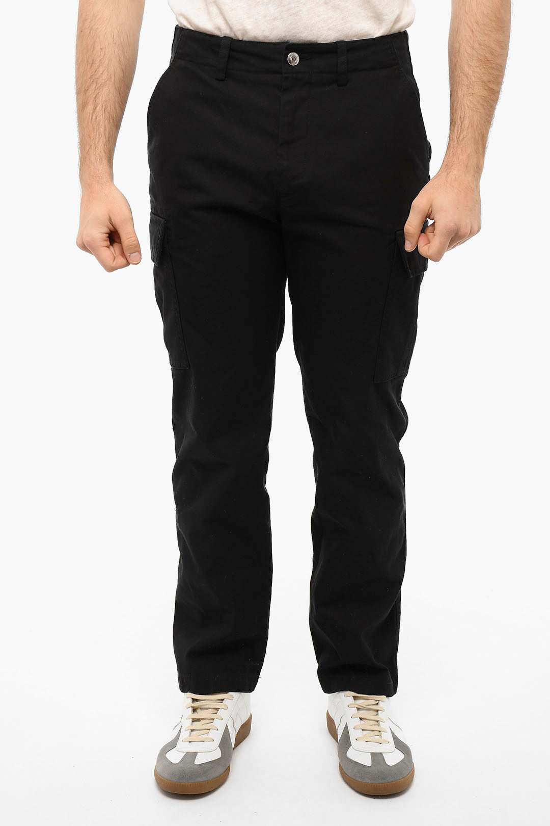 【土日限定クーポン配布中！】 IRO イロ パンツ MM23PAIA 0 BLACK メンズ CARGO TROUSERS WITH TAPERED-FIT 【関税・送料無料】【ラッピング無料】 dk