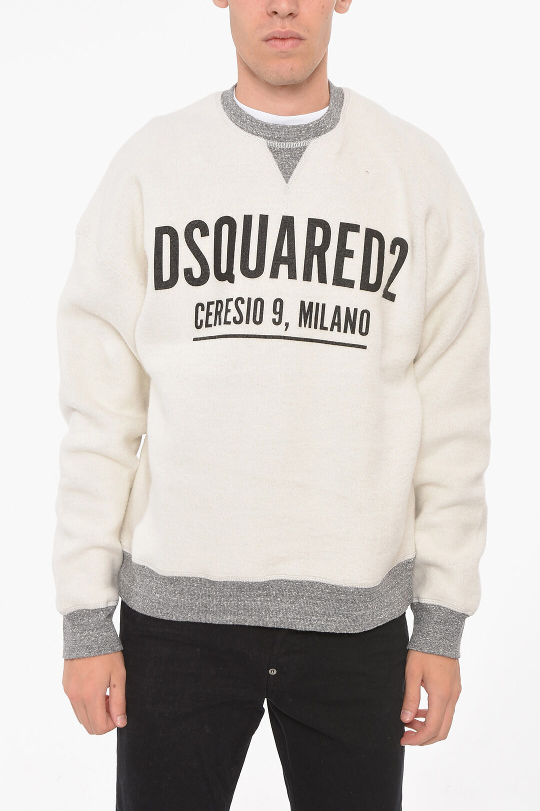 DSQUARED2 ディースクエアード トレーナー S71GU0466 S25555 961 メンズ CERESIO 9 FLEECED-COTTON MIKE CREWNECK SWETSHIRT WITH PRINT 【関税・送料無料】【ラッピング無料】 dk