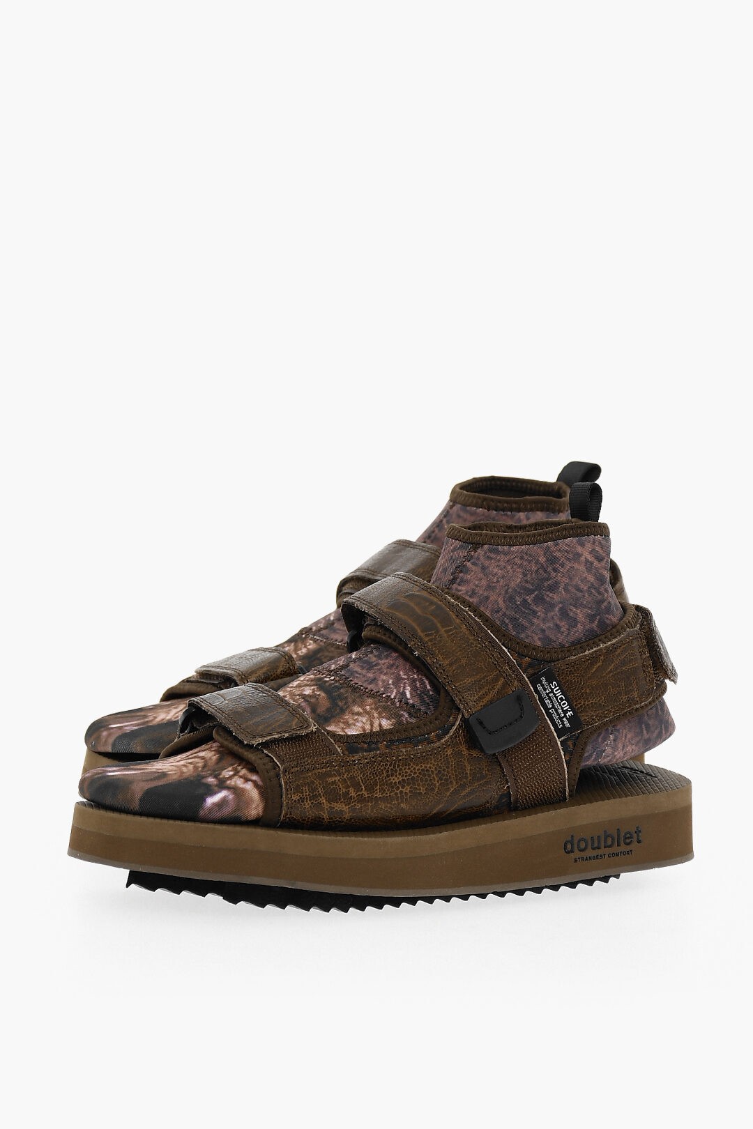 DOUBLET ダブレット サンダル 22SS62FT49 1 DINOSAUR メンズ SUICOKE PRINTED LEATHER SANDALS WITH REMOVABLE SOCK 【関税・送料無料】【ラッピング無料】 dk