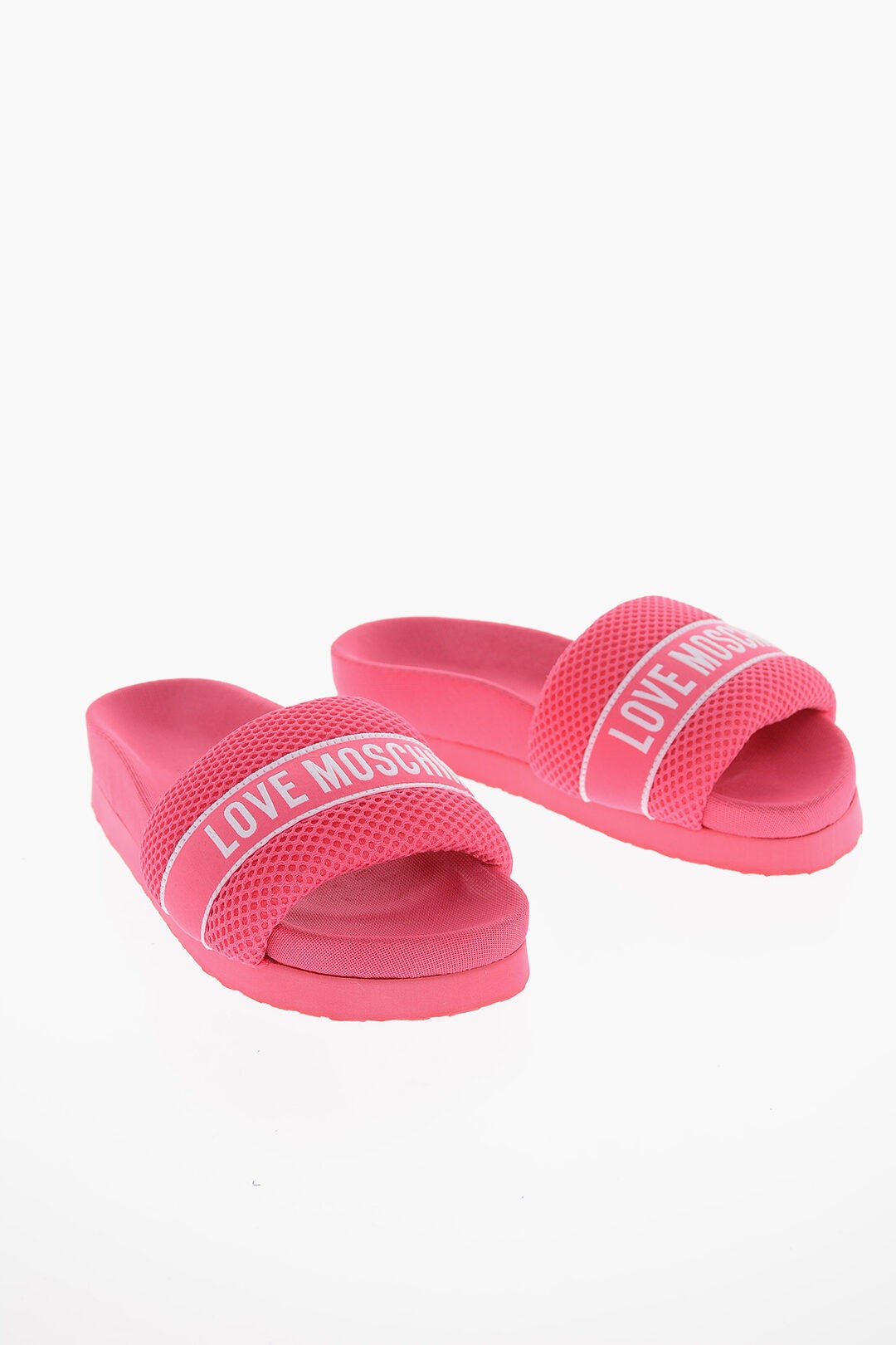 MOSCHINO ⥹ եåȥ塼 JA28534G0GIP0604 ǥ LOVE FABRIC SLIDES WITH MESH DETAILS ڴǡ̵ۡڥåԥ̵ dk