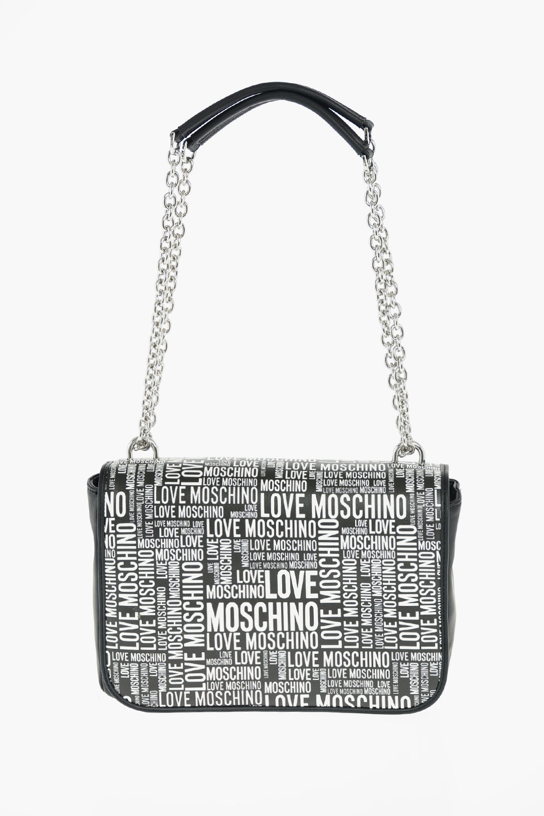 MOSCHINO モスキーノ Black & White バッグ JC4154PP1DLE100A レディース LOVE ALL OVER LOGO FAUX LEATHER CROSSBODY BAG 【関税・送料無料】【ラッピング無料】 dk