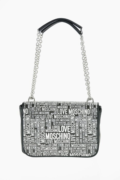 MOSCHINO モスキーノ Black & White バッグ JC4154PP1DLE100A レディース LOVE ALL OVER LOGO FAUX LEATHER CROSSBODY BAG 【関税・送料無料】【ラッピング無料】 dk