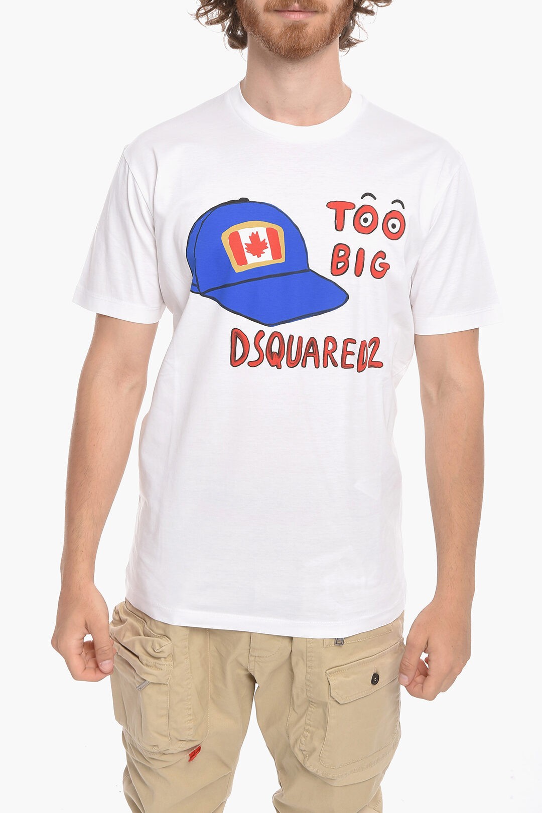 DSQUARED2 ディースクエアード トップス S71GD1185 S23009 100 メンズ CREW NECK TOO BIG COTTON T-SHIRT 【関税・送料無料】【ラッピング無料】 dk
