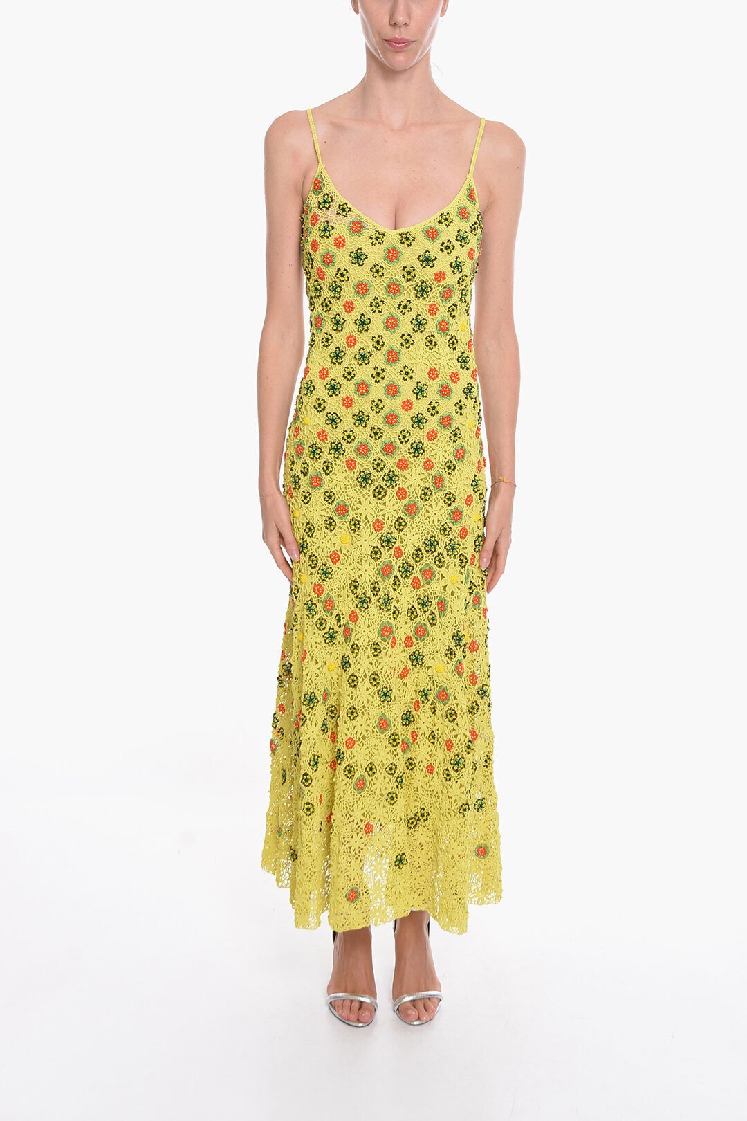 BOTTEGA VENETA ܥåƥ ͥ ɥ쥹 657723V0R903441 ǥ VISCOSE-CROCHET FLARED DRESS WITH BEADED FLORAL MOTIF ڴǡ̵ۡڥåԥ̵ dk