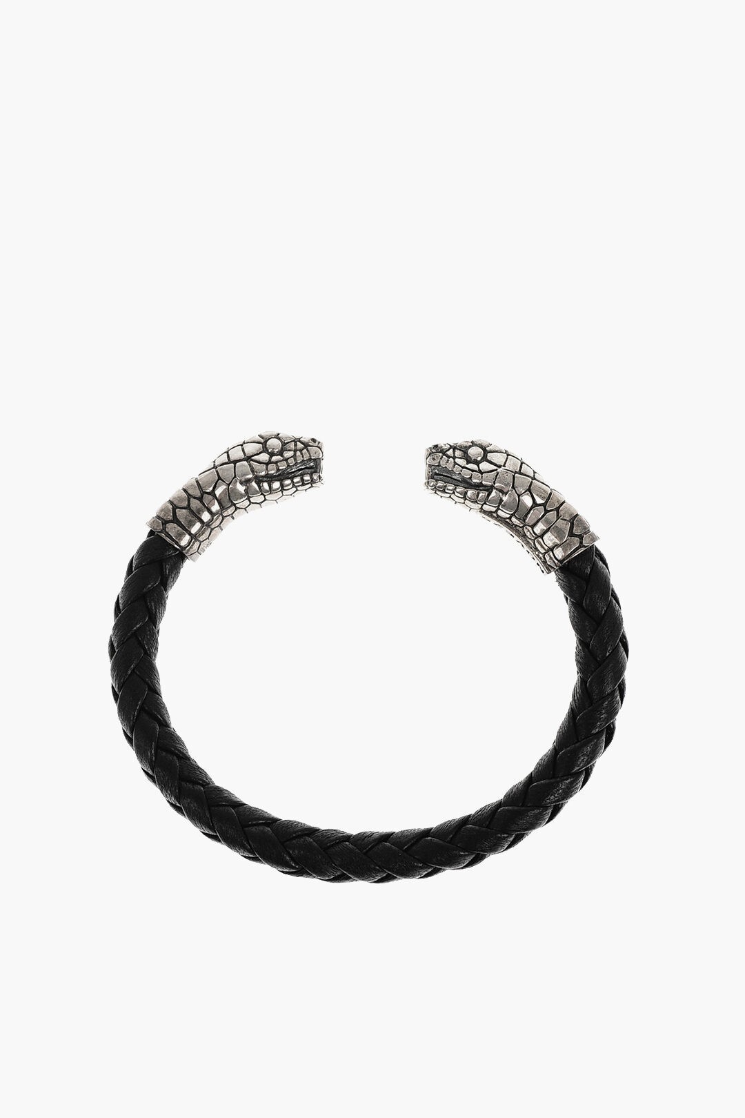 NOVE25 Ρƥ󥯥 奨꡼ N25BRA00157  BRAIDED LEATHER OPEN BANGLE BRACELET WITH DOUBLE SNAKE HEAD ڴǡ̵ۡڥåԥ̵ dk