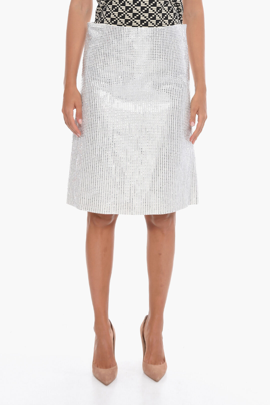 【土日限定クーポン配布中！】 BOTTEGA VENETA ボッテガ ヴェネタ スカート 588910VKFJ09223 レディース A-LINE SKIRT WITH RHINESTONES ALL-OVER 【関税・送料無料】【ラッピング無料】 dk