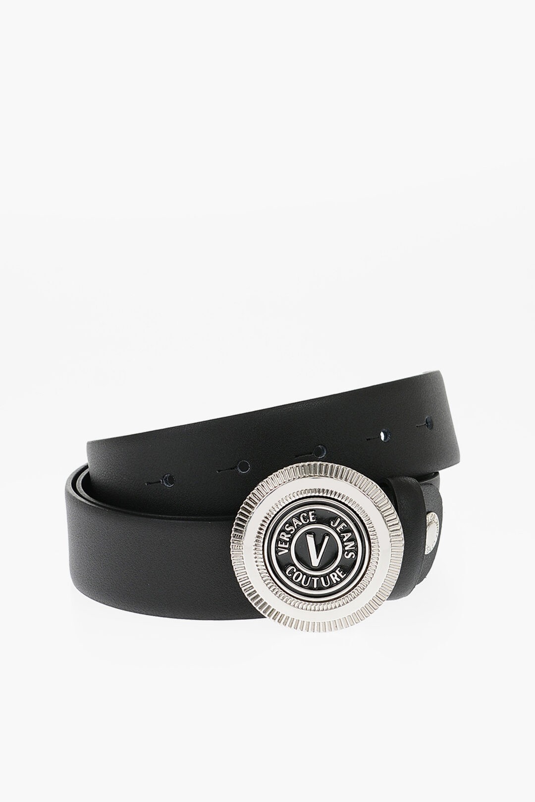 VERSACE ヴェルサーチ ベルト 75YA6F08 71627 OF6 メンズ JEANS COUTURE LEATHER BELT WITH METAL LOGOED BUCKLE 35MM 【関税・送料無料】【ラッピング無料】 dk