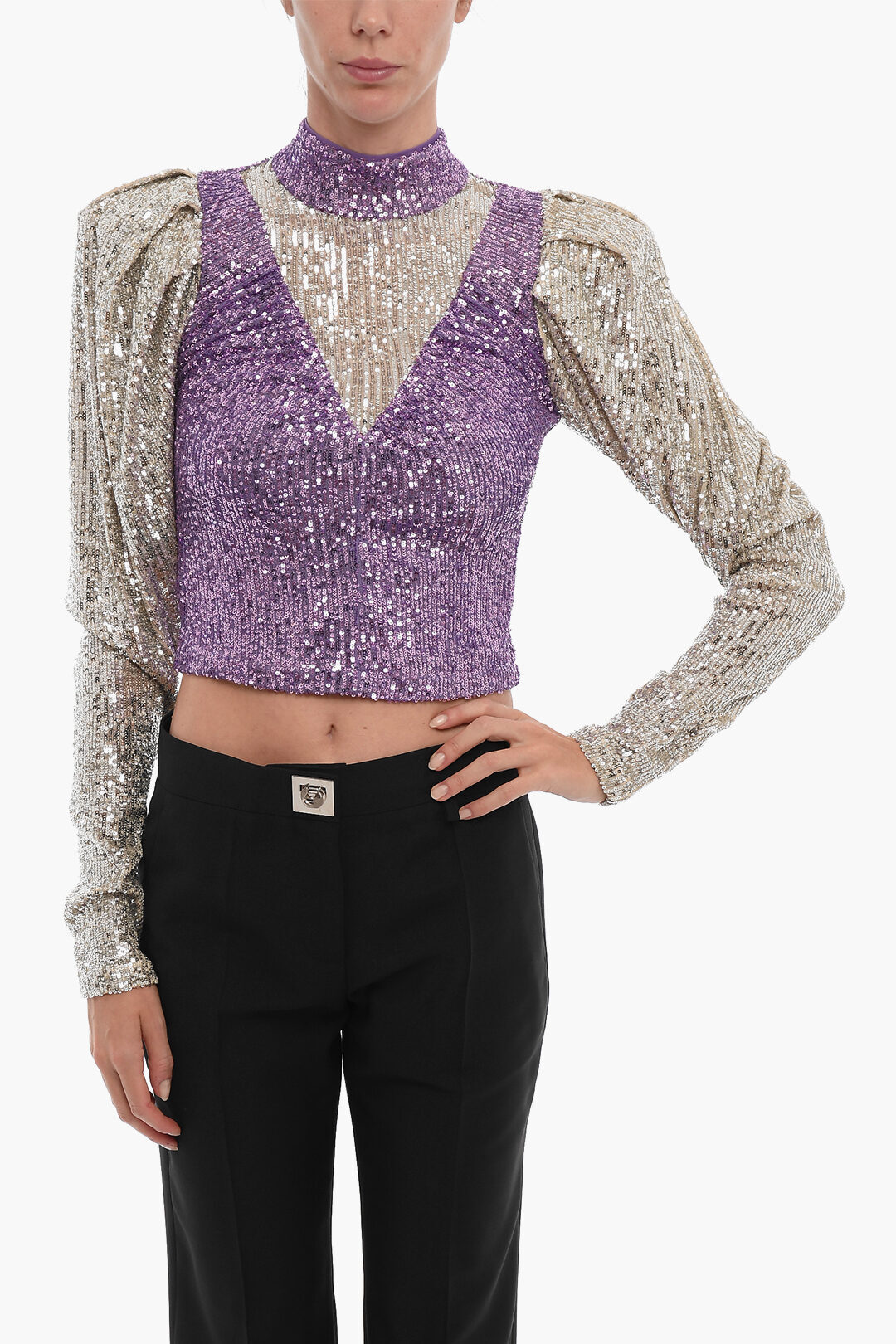 ROTATE ơ ȥåץ RT618PL 13-3533 ǥ SEQUINED IDA TOP WITH PADDED SHOULDER ڴǡ̵ۡڥåԥ̵ dk