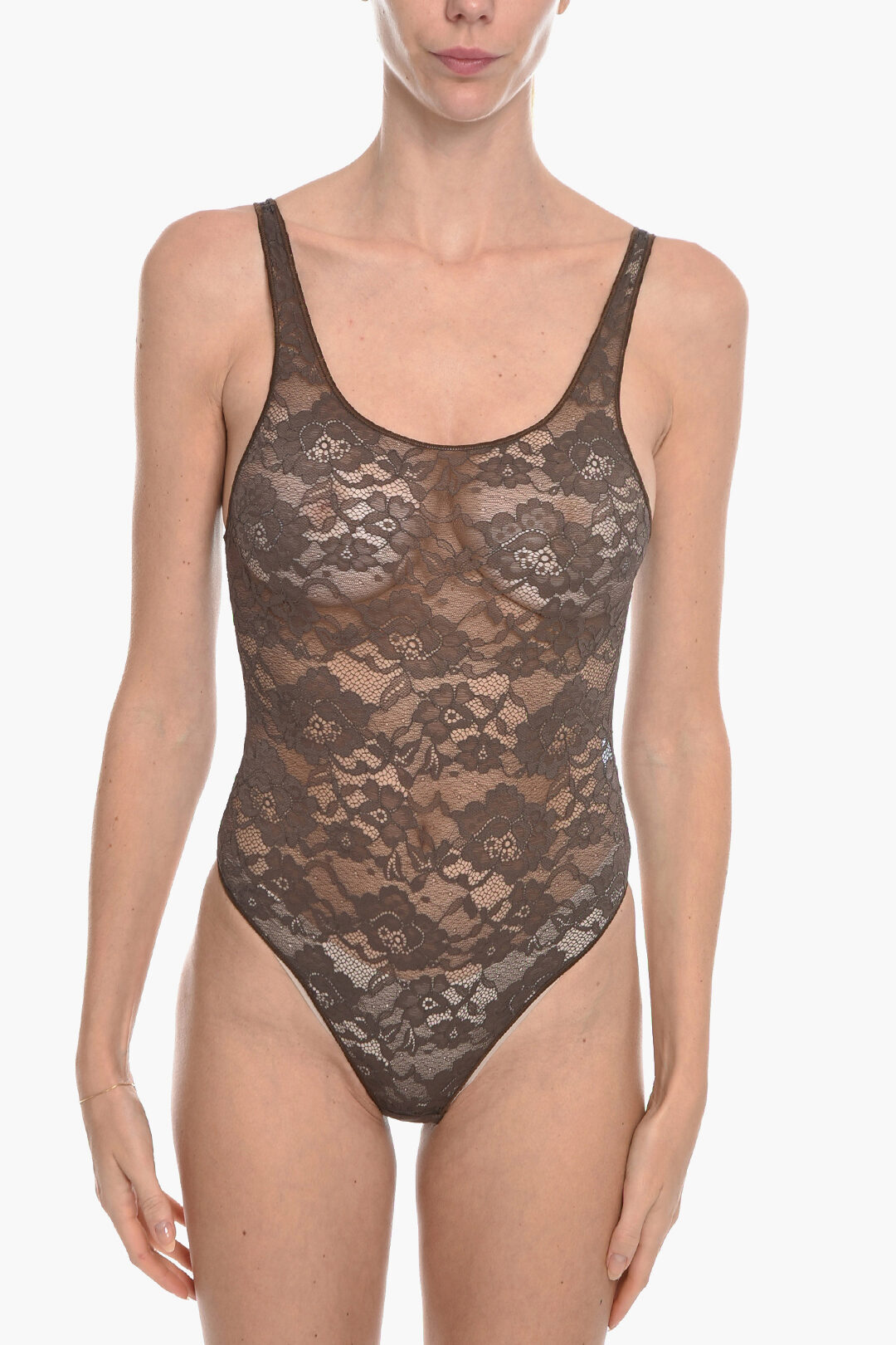 OSEREE オスレー アンダーウェア OPY221 0 BROWN レディース SOLID COLOR LACE BODYSUIT 【関税・送料無料】【ラッピング無料】 dk