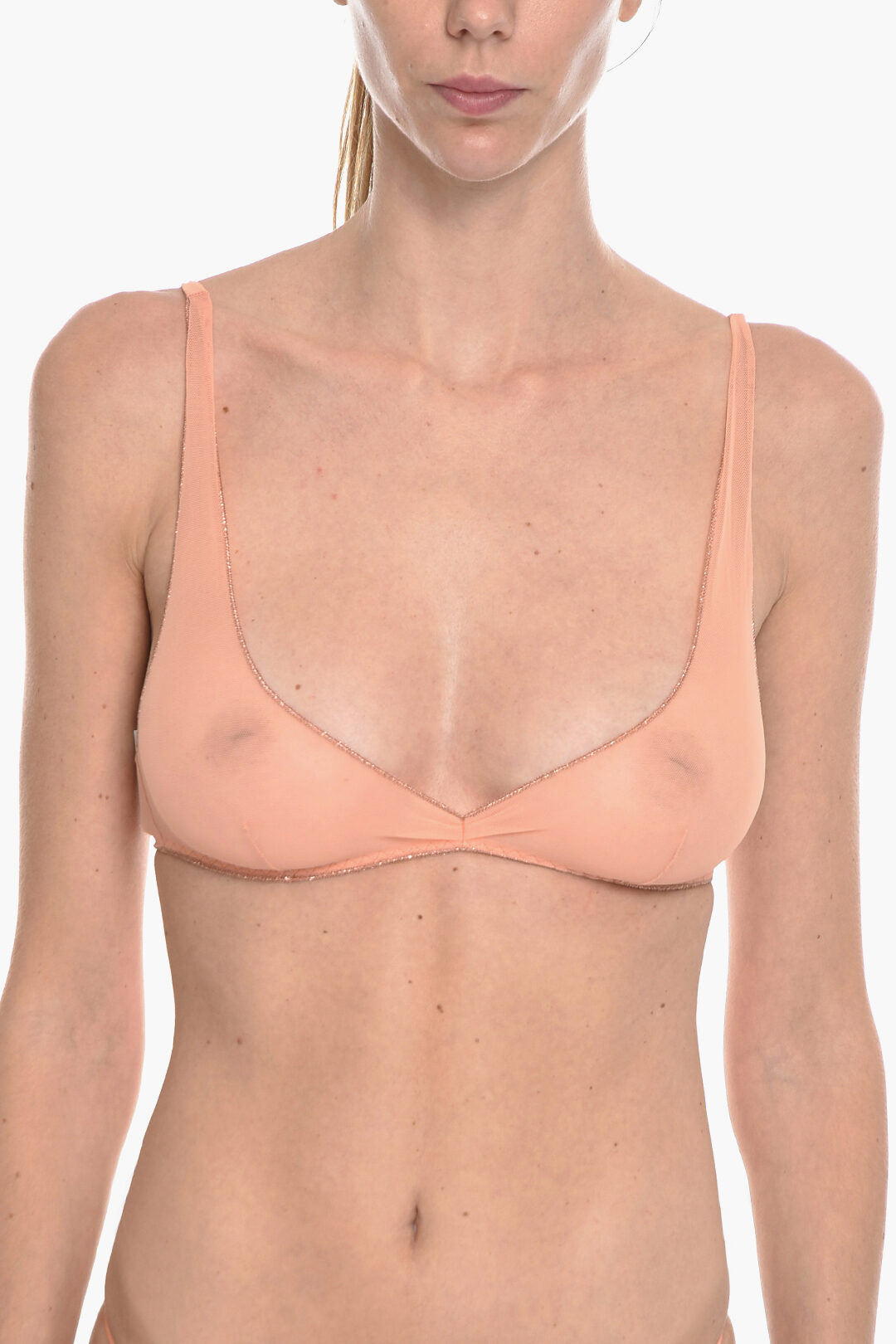 OSEREE オスレー アンダーウェア OTB421 0 PEACH レディース TULLE TRIANGLE BRA WITH LUREX EDGES 【関税・送料無料】【ラッピング無料】 dk