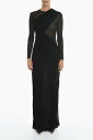 イヴ サンローラン SAINT LAURENT PARIS ワンピース ドレス レディース Dresses ASYMMETRIC DRAPED DRESS WITH SHEERED DETAILS 719400 Y5F63 1000 関税 送料無料 ラッピング無料 2020AW dk