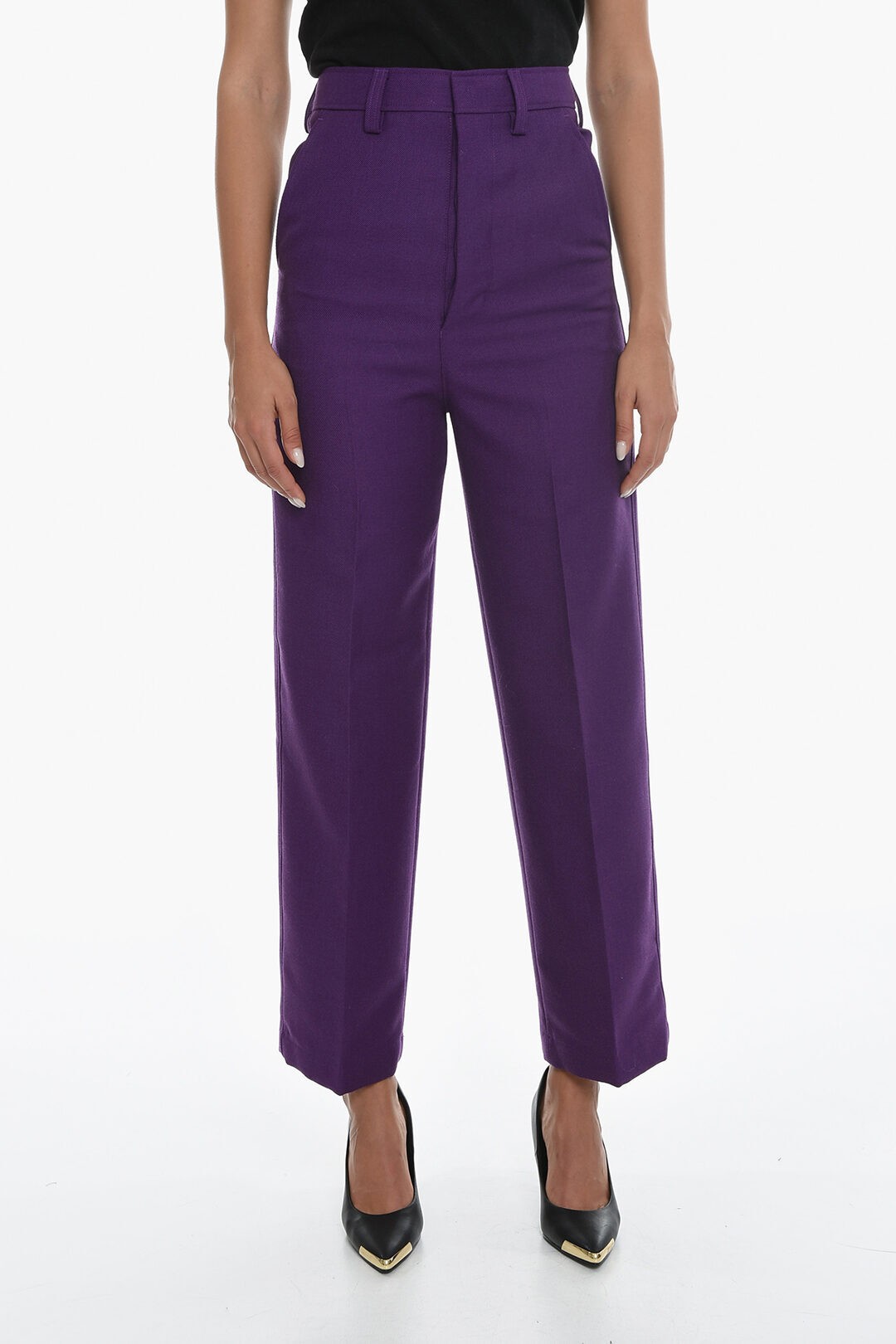 AMI ALEXANDRE MATTIUSSI ߥ쥯ɥޥƥå ѥ UTR403 286 F 500 PURPLE ǥ VIRGIN-WOOL GABARDINE TAILORED PANTS ڴǡ̵ۡڥåԥ̵ dk